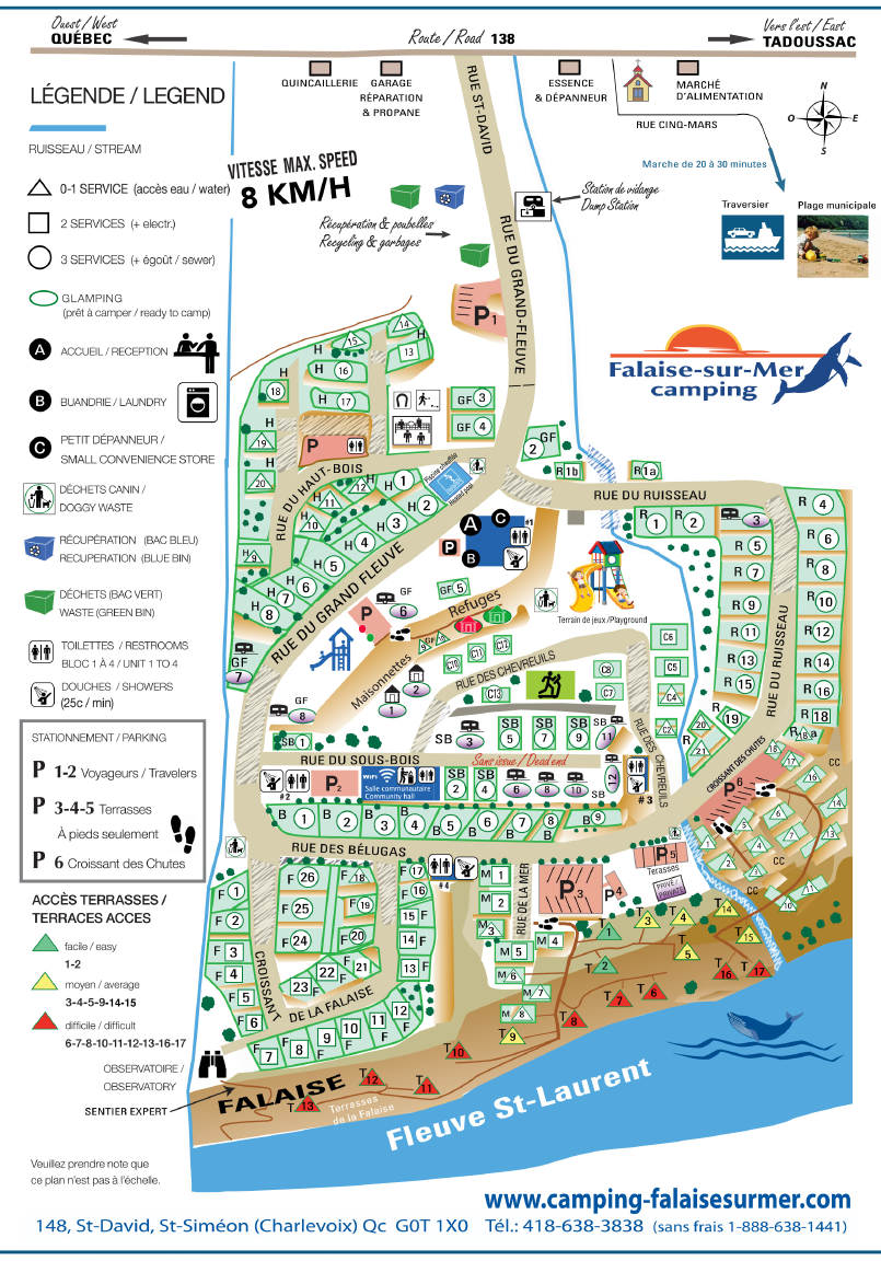 Carte du camping Falaise-sur-mer 2022